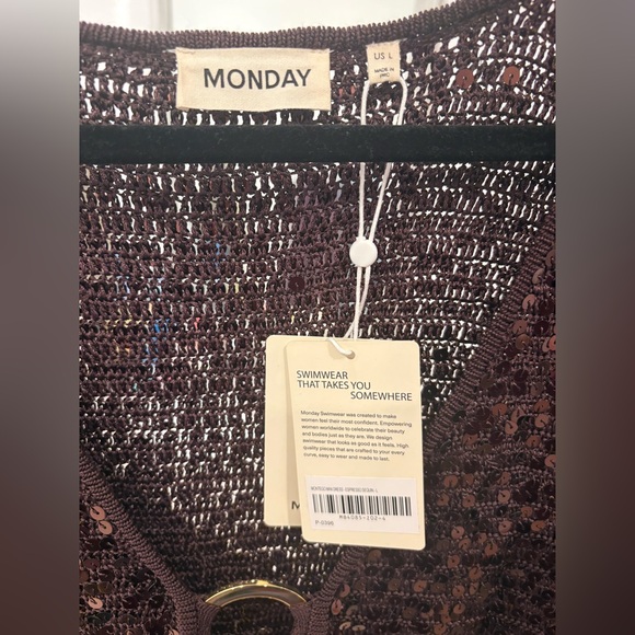 Monday Swimwear Chocolate Sequin Long Sleeve Dress - Picture 4 of 4